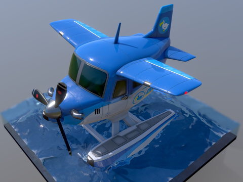  动物森友会水上飞机3d模型 