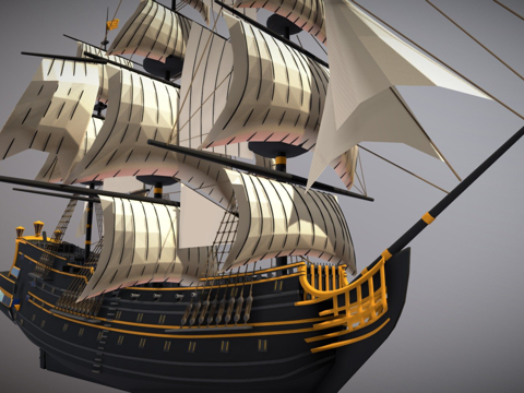  制作中船舶3d模型 