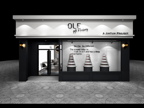  现代时尚高档蛋糕店3d模型 