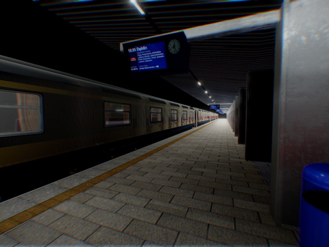  带火车内部的火车站资产3d模型 