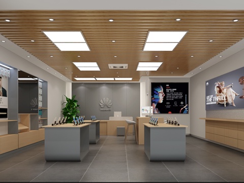  现代华为手机店3d模型 
