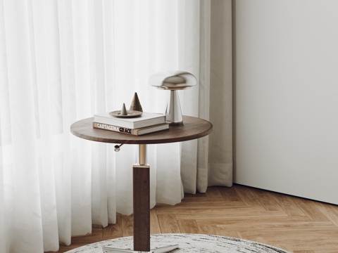  中古风边几 圆几3d模型 