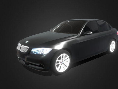  宝马320i E90 低多边形3d模型 