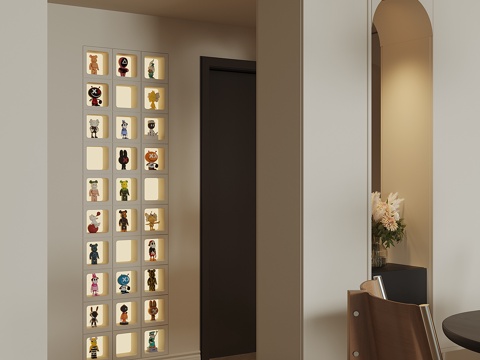  法式入户玄关3d模型 