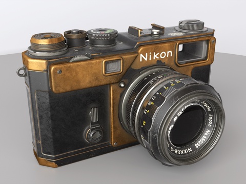 现代NIKON复古相机 相机 NIKON 复古相机3d模型 
