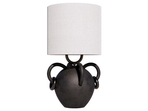 台灯 装饰灯具 氛围灯具 陶土台灯su模型