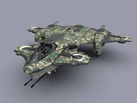  重型垂直起降武装直升机3d模型 