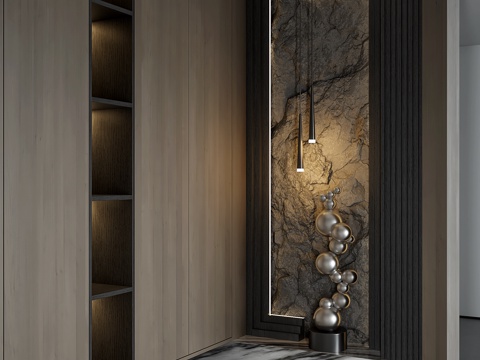  现代入户转角玄关3d模型 