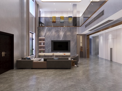  轻奢风格别墅家装3d模型 