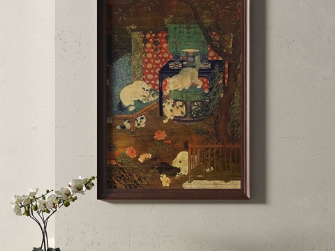  复古，中古，装饰画3d模型 