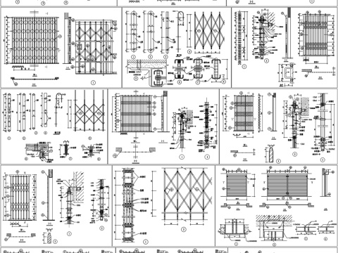 金属门窗铁栅门卷帘门自动钢大门铝合金窗型材节点大样CAD素材cad施工图