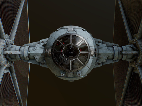  星球大战低多边形钛战斗机带可见驾驶舱3d模型 