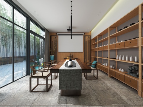  新中式茶桌 新中式椅子3d模型 