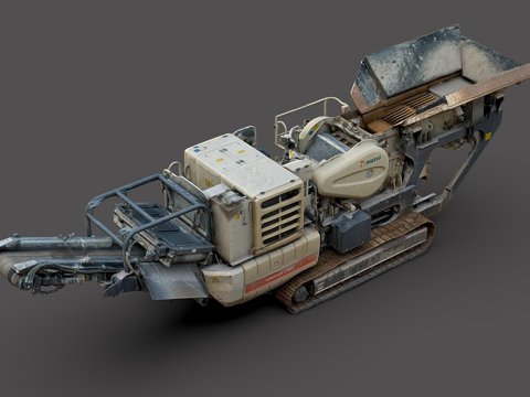  移动颚式破碎机3d模型 