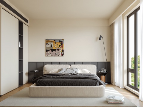 现代意式卧室su模型