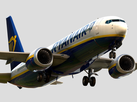  波音737-8200 MAX（瑞安航空）3d模型 