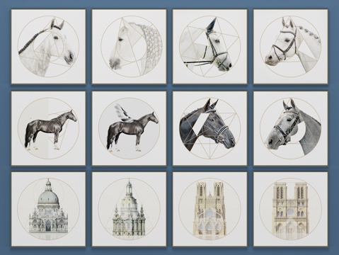  现代装饰画 壁画 挂画3d模型 