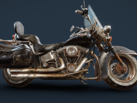  哈雷戴维森传承软尾型号3d模型 