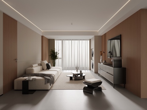  现代客厅 电视柜 沙发茶几组合3d模型 