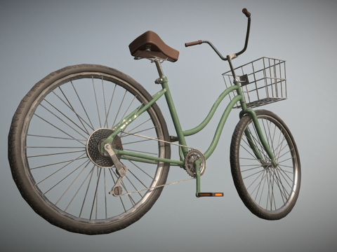  经典自行车 - 低多边形 - 游戏就绪3d模型 