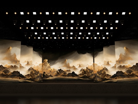  现代晚会舞台 剧院舞台 情景剧舞台3d模型 