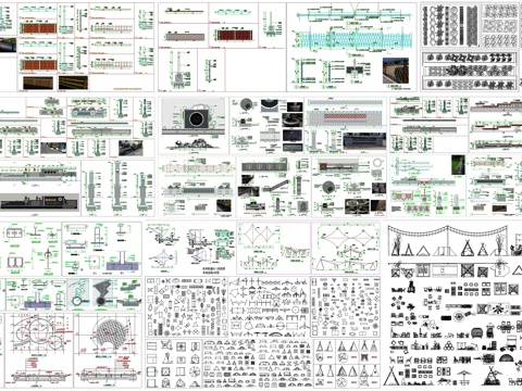 菜园菜地木栅栏围露营帐篷户外露营设施景墙矮墙健身器材CAD素cad施工图