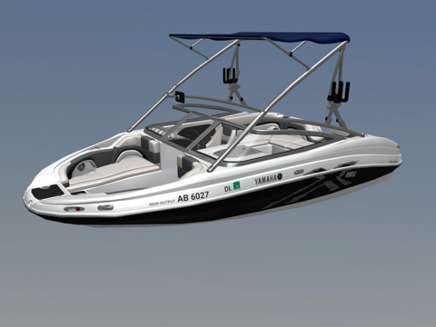  年212X雅马哈尾波划水艇3d模型 