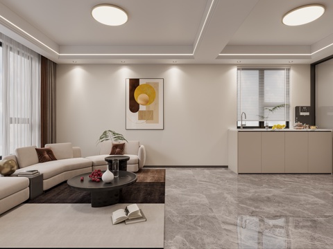  现代娱乐室3d模型 