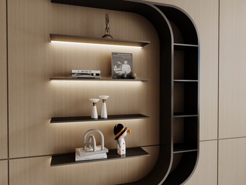  现代墙面装饰柜3d模型 