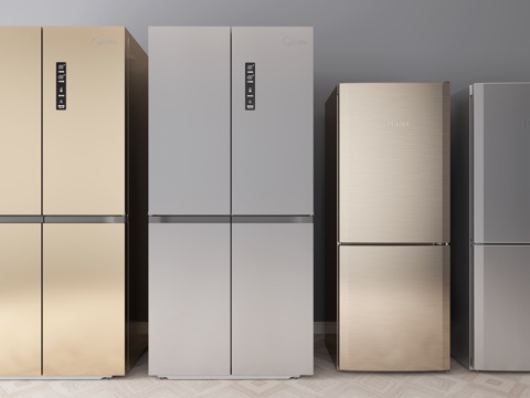  现代冰箱 海尔冰箱 美的冰箱3d模型 