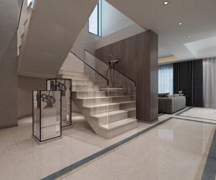  现代玄关楼梯3d模型 