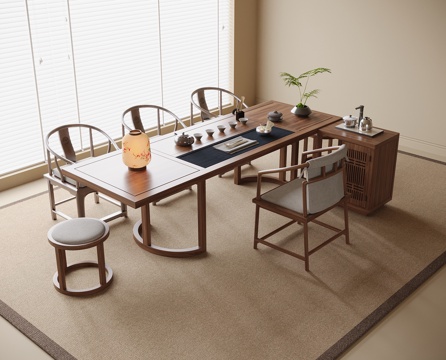  现代茶桌椅 茶桌 茶椅3d模型 