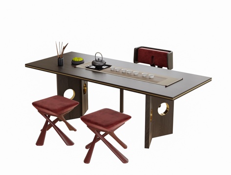  现代茶桌椅3d模型 