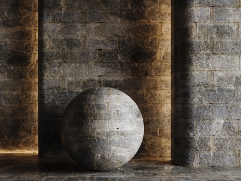  现代砖墙 青石砖墙 脏旧砖墙 仿古砖墙 工业砖墙3d模型 