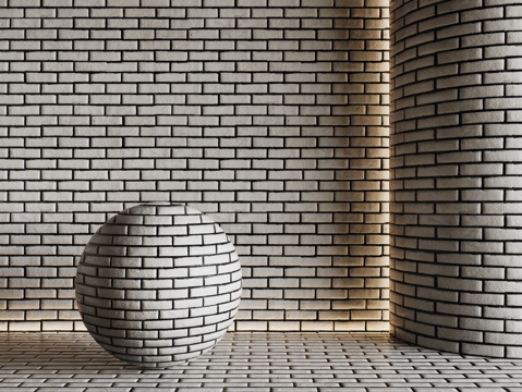  现代砖墙 青石砖墙 脏旧砖墙 仿古砖墙 工业砖墙su模型 