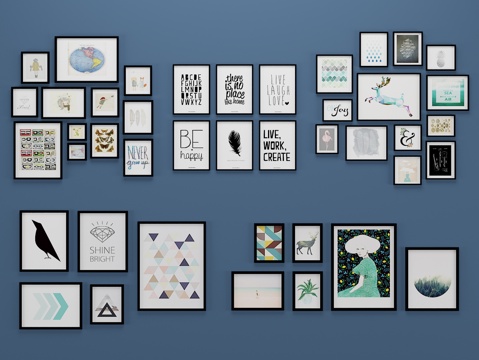  现代装饰画 壁画 挂画3d模型 