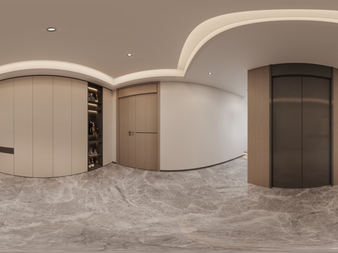  现代玄关过道电梯 