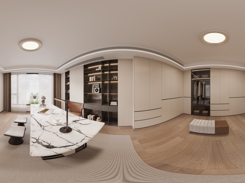  现代书房衣帽间 