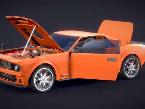  肌肉车概念3d模型 