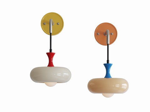  现代奶油壁灯 儿童壁灯3d模型 