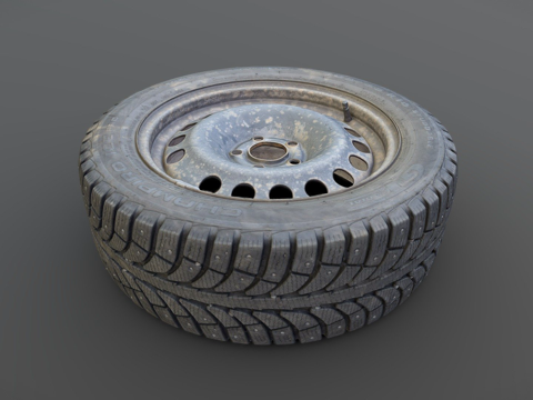  使用过的钉胎3d模型 