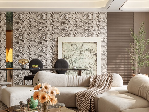  轻奢客餐厅3d模型 