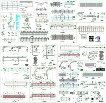 非机动车停车棚机动车棚雨棚自行车棚停车位节点大样图CAD素材cad施工图
