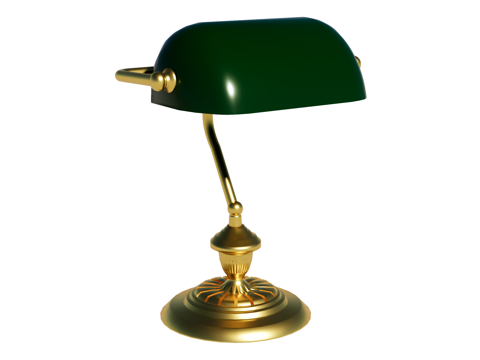 台灯 装饰灯具 氛围灯具 金属台灯 银行家台灯su模型