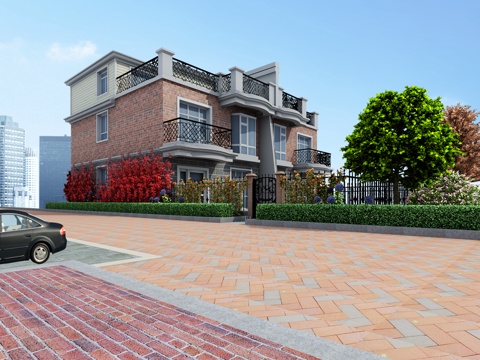  经典欧式别墅外观3d模型 