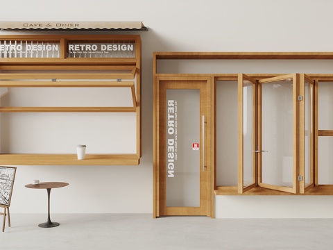  现代中古折叠窗 上下折叠窗 店面折叠窗3d模型 