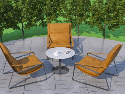  现代户外座椅沙发茶几3d模型 