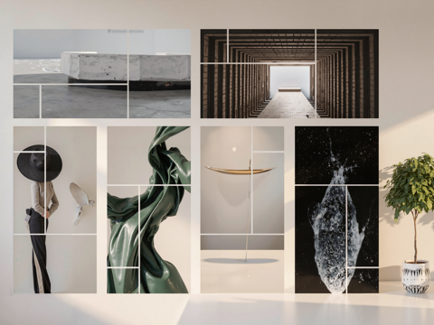 现代风格挂画su模型