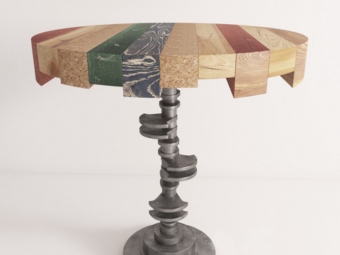  工业风茶几 角几 边几 小茶几3d模型 