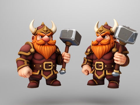  卡通玩偶3d模型 